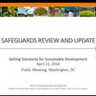 World Bank Spring Meeting –Safeguards: Setting Standards for Sustainable Development